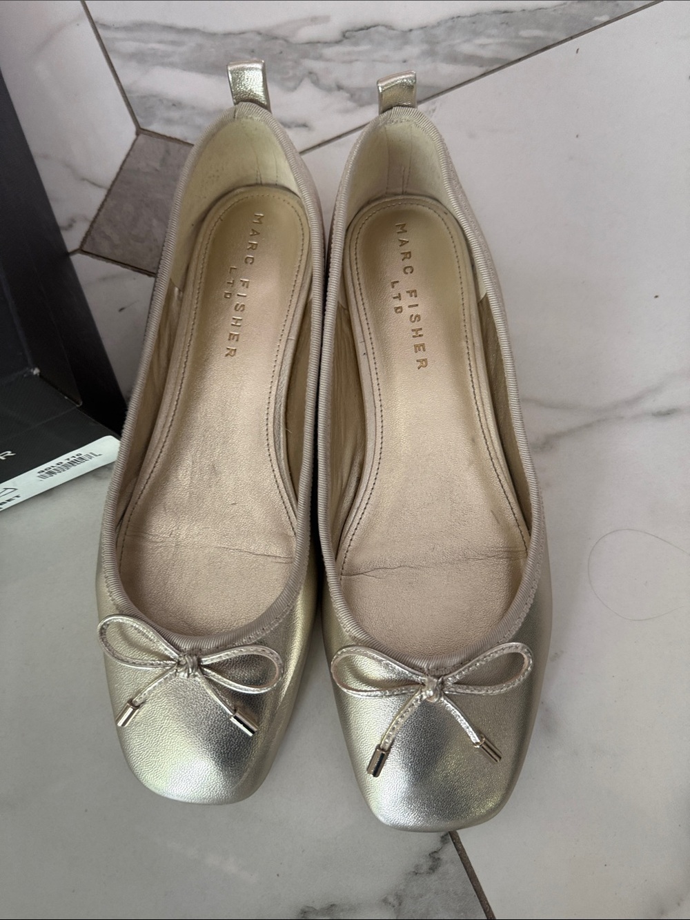 Marc Fisher size 9 gold ballet flat